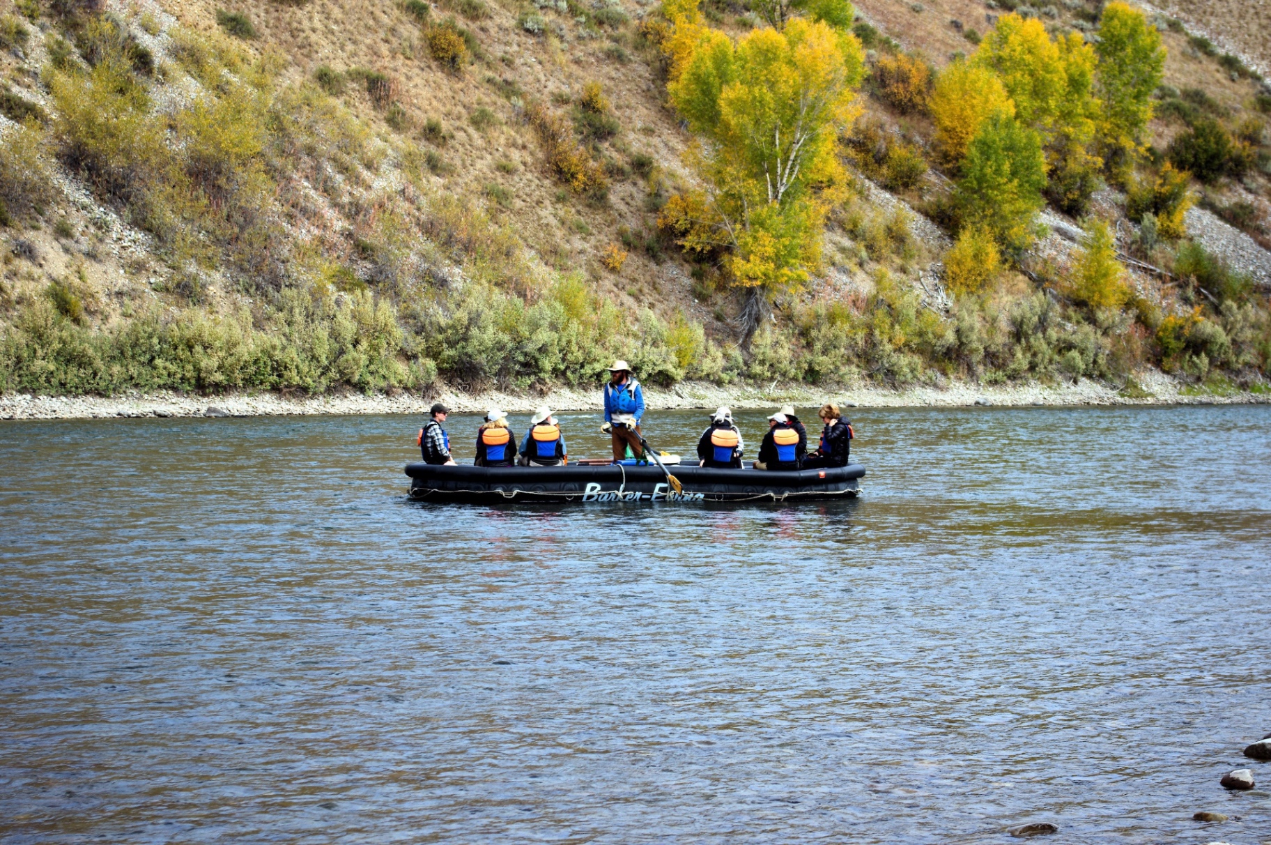 Rafting group on a Snake River whitewater tour